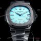 Super clone AET Patek Philippe Nautilus 5711 black Ceramic baby blue face 9015 watch (3)_th.jpg